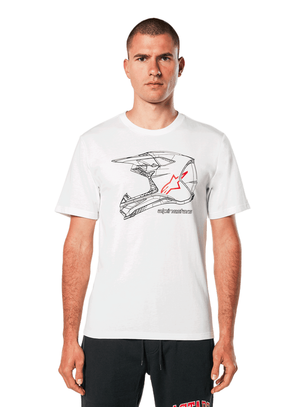 Maglietta ALPINESTARS T-shirt MA casco Tee Bianco