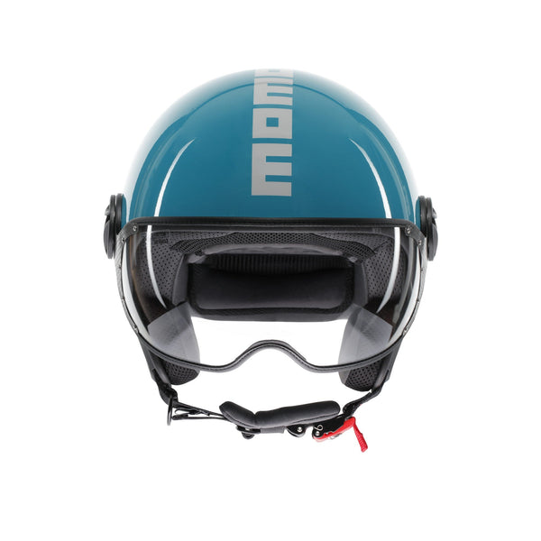 Casco moto jet FGTR CLASSIC Candy E2206 Blu lago / bianco