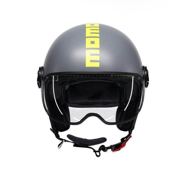 Casco moto jet FGTR CLASSIC Fluo E2206 Grigio opaco / Giallo fluo