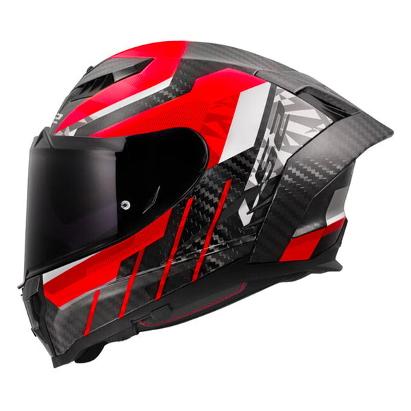 LS2 Dragon Carbon Helmet Trax Red Gloss