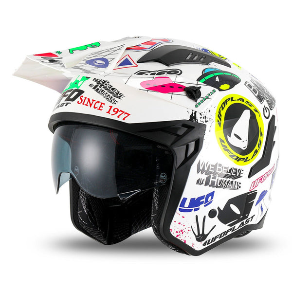 UFO Sheratan Cross Jet Helmet Legendary Edition White