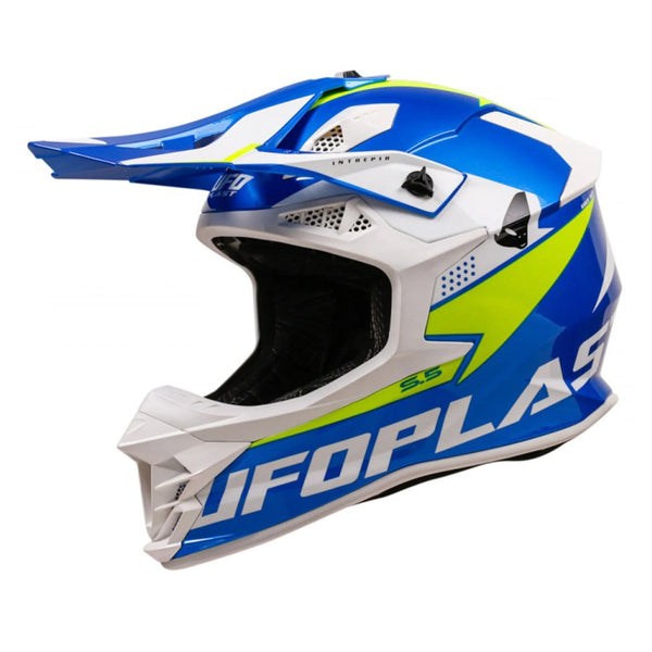 UFO Intrepid Motocross Helmet Blue/Yellow Gloss