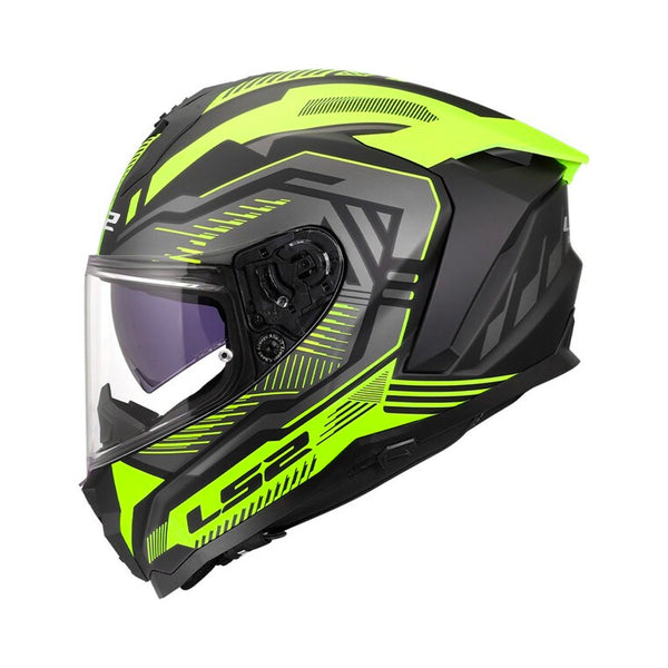 LS2 Challenger II Helmet Dravix Black/Yellow Matt