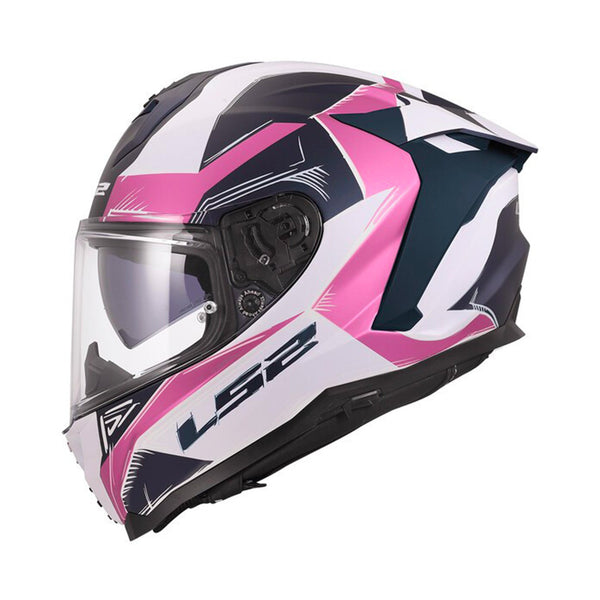 LS2 Challenger II Helmet Flaman Pink/White Matt