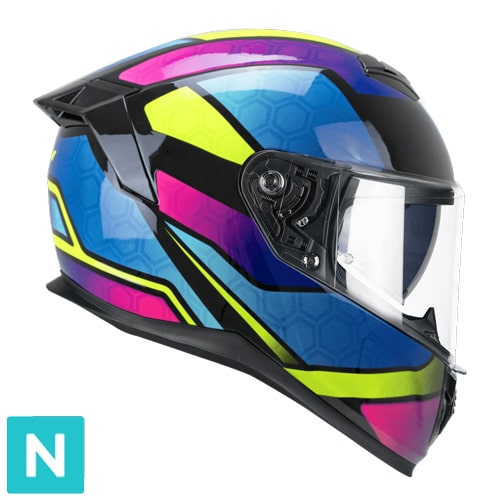 CGM 361K AVENT FIBRA NEON casco INTEGRALE ROSA BLU GIALLO FLOU