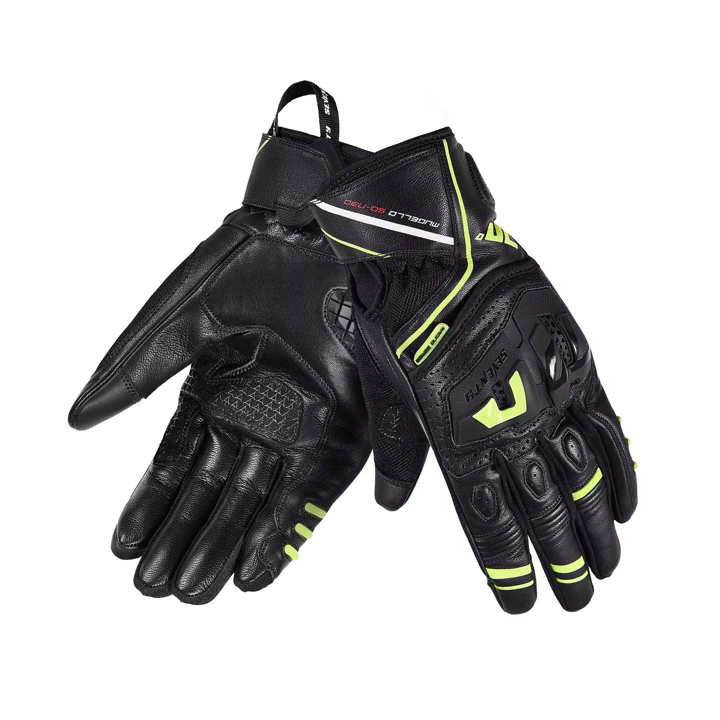 SEVENTY DEGREES SD-N30 MUGELLO GUANTI DE MOTO NERO/GIALLO FLUOR