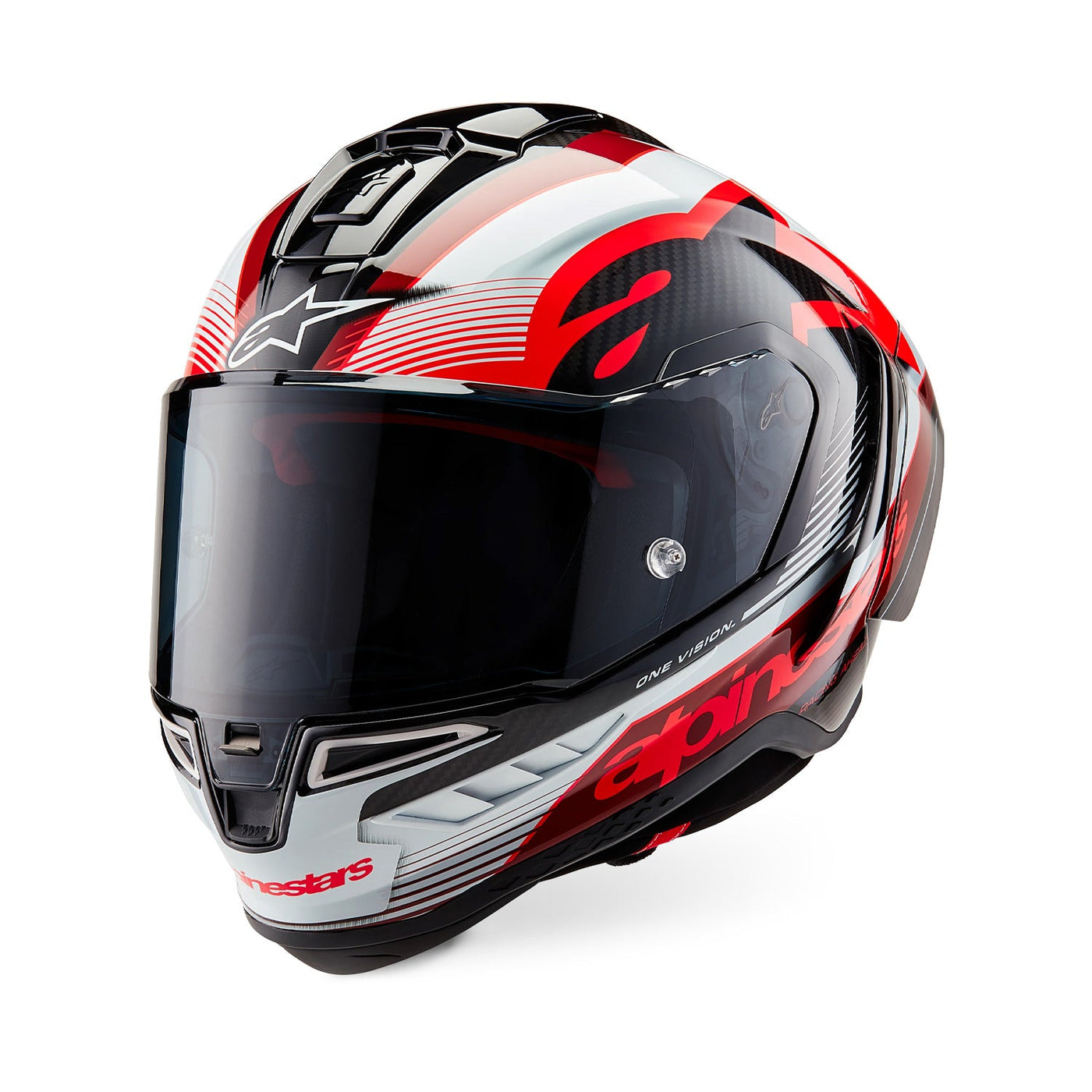 Alpinestars Supertech R10 Team Helmet Black Carbon/Red/White Gloss