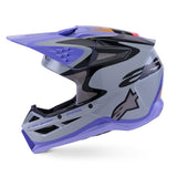 Alpinestars SM3 Jettson Helmet ECE06 Gray/Purple/Black Gloss