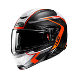 HJC Rpha91 Carbon Helmet Lagos MC6HSF Black/White/Orange Matt