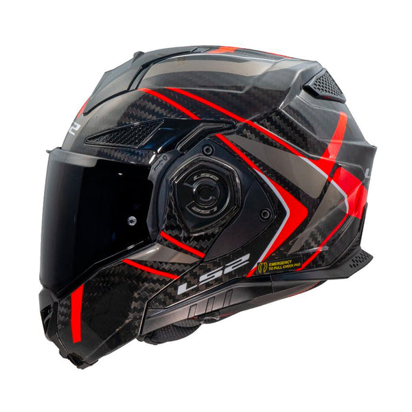 LS2 Advant X Carbon Helmet Future II Red Gloss