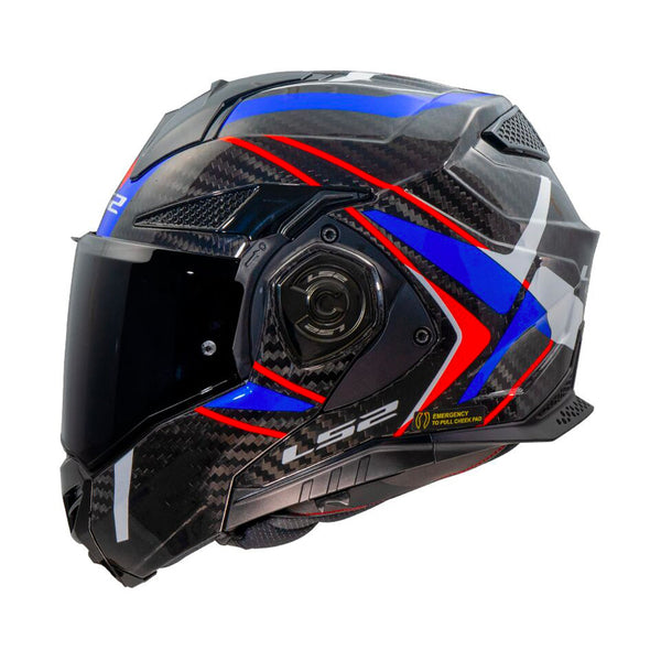 LS2 Advant X Carbon Helmet Future II White/Blue Gloss