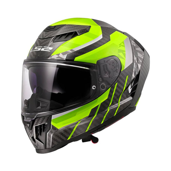 LS2 Dragon Carbon Helmet Trax Yellow Fluo Gloss
