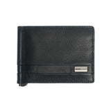 Momodesign portafoglio portacarte con ferma banconote Dollaro in vera pelle nero