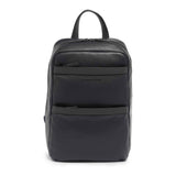 Momodesign Zaino Dollaro con 2 tasche in pelle colore blu