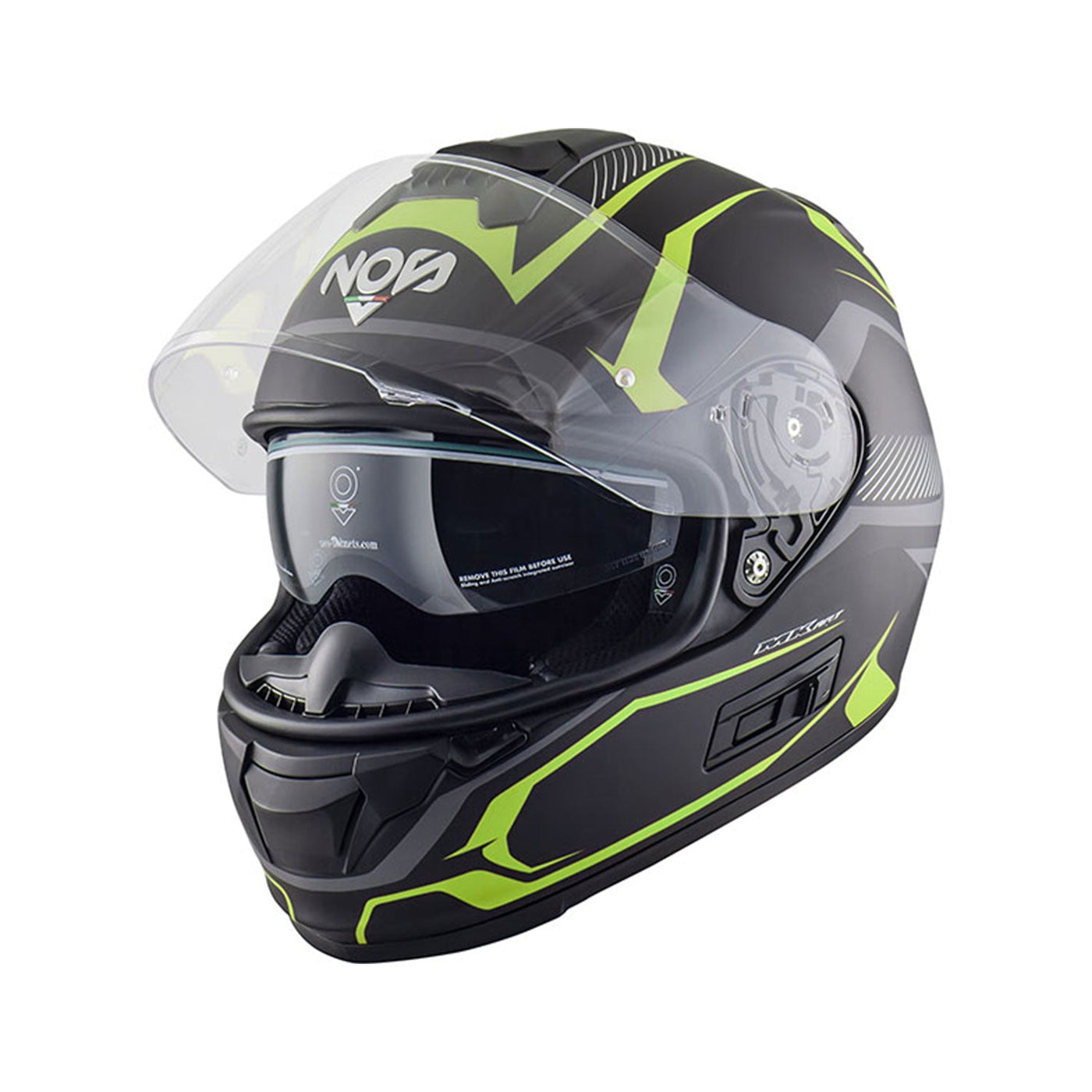 Nos NS-7F Helmet Douglas Black/Grey/Yellow Fluo Matt