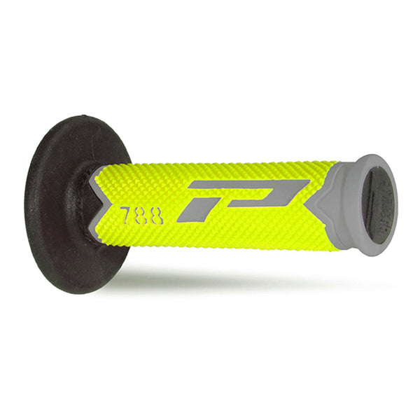 Progrip Manopole MX Tripla Densita Black/Grey/Yellow Fluo