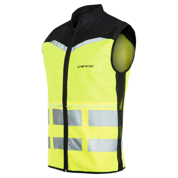 DAINESE HIGH VIS VEST Giubbino Alta visibilità giallo fluo, nero con catadiottri